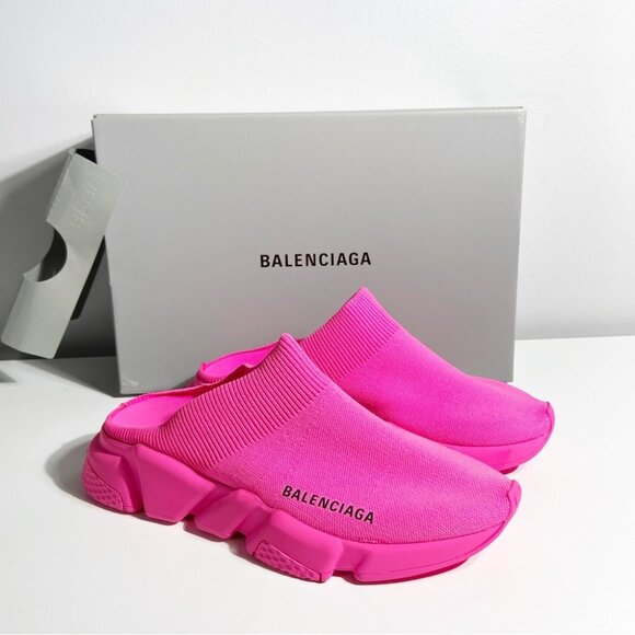 NWT Balenciaga Speed Mules Pink size 38 - Picture 1 of 9